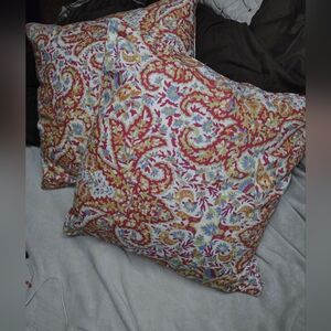 Ralph Lauren Multicolor Floral Paisley Decorative Throw Pillow Set